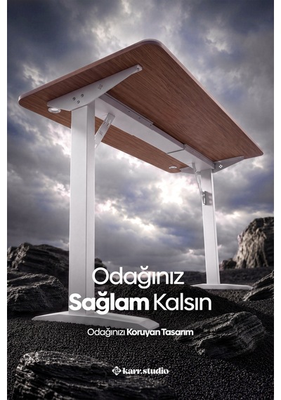 Firmus Dayanıklı Çalışma Masası - 180x80 - Bambu Bambu - Beyaz