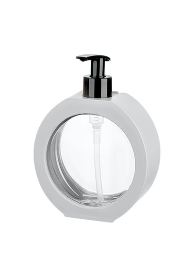 Yuvarlak Şekilli Şık Sıvı Sabunluk & Deterjanlık Sıvı Sabun Haznesi Banyo Sabunluğu Mutfak Deterjanlığı Deterjan Haznesi 350 Ml Beyaz 12 Izgara