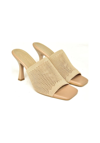 Fox Shoes P590033357 Nude Triko Kumaş Topuklu Kadın Terlik Nude-triko Çok Renkli
