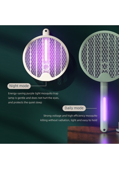 Ruicoo Usb Şarjlı 2'li 1 Arada Sinek Ve Böcek Öldürücü - 3000v Güçlü Elektrikli Sivrisinek Raketi & Işık Tuzağı Diğer