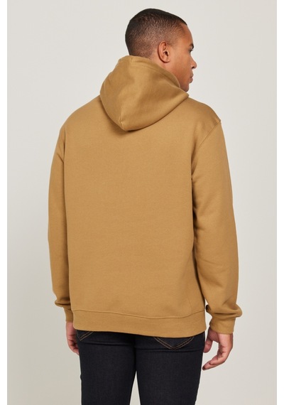Lee Regular Fit Normal Kesim Pamuk Kapüşonlu İçi Polarlı Hardal Sweatshirt L80YRY84 Açık Kahverengi