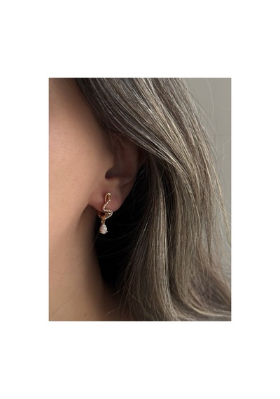 Çelik Rose Gold Taşlı Melisandre Küpe -kararma Yapmaz- Metalik
