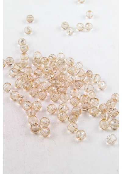 8 Mm Dünya Akrilik Krem Boncuk Aksesuar Takı Malzemesi 25 Gram