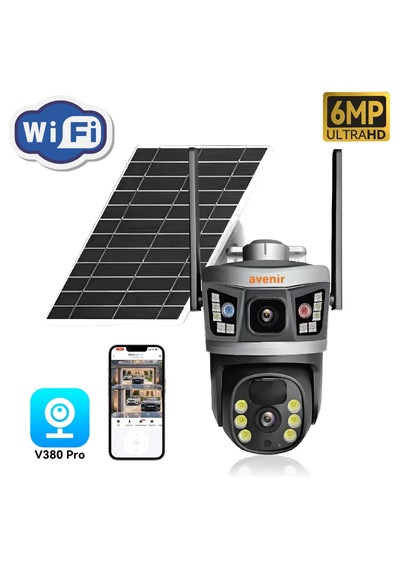 Av-s232 4mp Solar Wıfı Ip Ptz Dual Light Çift Kameralı V380 Pro A