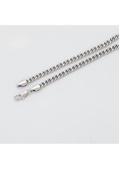 Platin Kaplama Klasik Gurmet Zincir Kolye / 55 Cm Silver