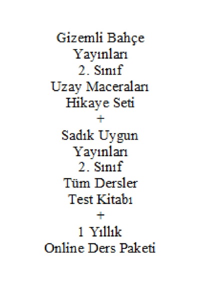 2. Sınıf Hikaye Kitabı Seti Gizemli Bahçe Yayınları Uzay Maceraları + Sadık Uygun Yayın Dersler Test Okul Çocuk Kitapları 33269762