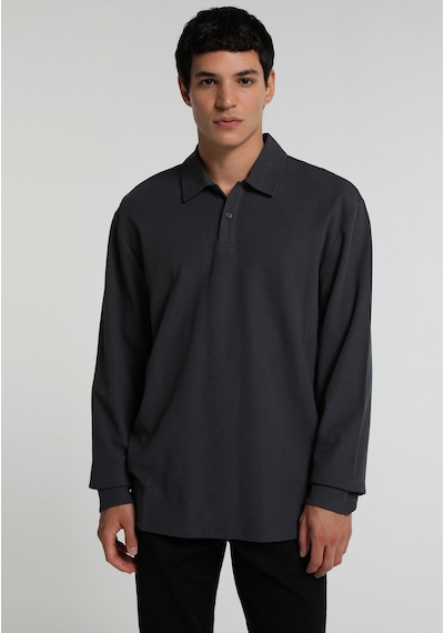 Colin's Colins Relaxed Fit Polo Yaka Düz Erkek Antrasit Uzun Kol Tişört Cl1080572 Q1.v2 Ant