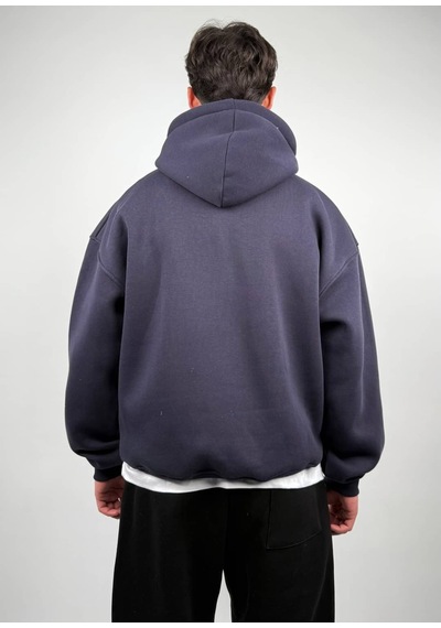 Zaee Basic Oversize Hoodie Gece Mavi