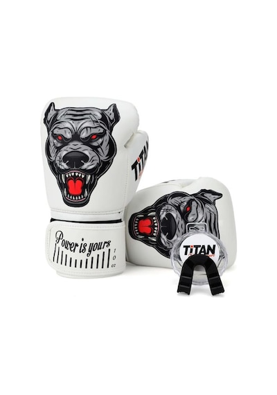 Titan Sport Beyaz Pitbull Siyah Desenli Set Fgr Model-7 Boks Eldiveni Çok Renkli