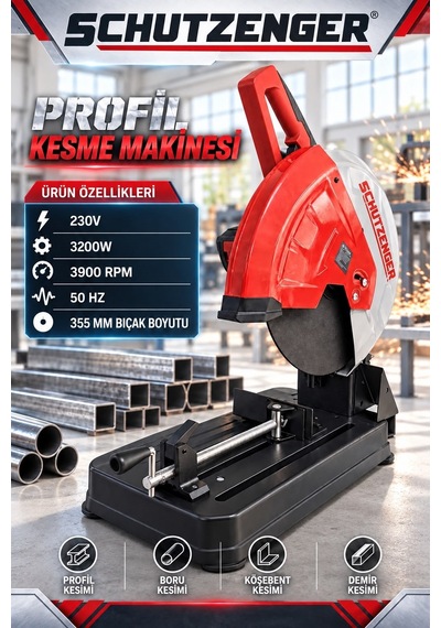 3200w Profil Kesme Makinesi Boru Köşebent Demir Kesme 355 Mm 45 Açıyla Kesme Y7010