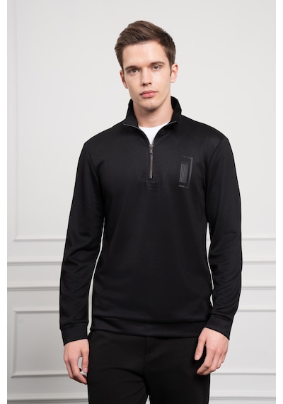 Morven Erkek Siyah Femuarlı Bato Yaka Dynamic Fit Rahat Kesim Sweatshirt 25ms063001001 Siyah Siyah