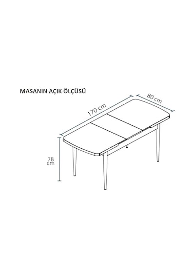 Milas Serisi 80 X 132 Açılabilen Ceviz Desen Mdf Mutfak Masası, Yemek Masası Metal Ayak Ceviz Milas Serisi 80 X 132 Açılabilen Ceviz Desen Mdf Mutfak Masası, Yemek Masası Metal Ayak Ceviz