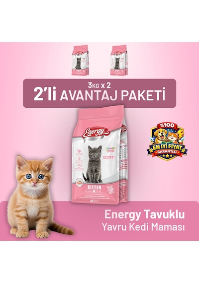 Tavuklu Yavru Kedi Maması 3 Kg - 2 Adet
