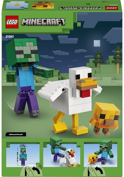 LEGO® Minecraft® Tavuk Jokey 21582 - 9 Yaş ve Üzeri Çocuklar için 3 Figür İçeren Yaratıcı Oyuncak Yapım Seti (344 Parça)