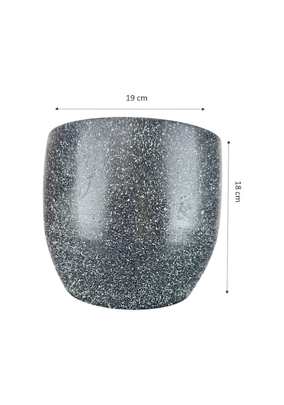 Bitki Tasarımı Ev Dekorasyon Aksesuar Gri Granit Toprak Saksı Saksılık Salon Çiçeklik - 19 CM