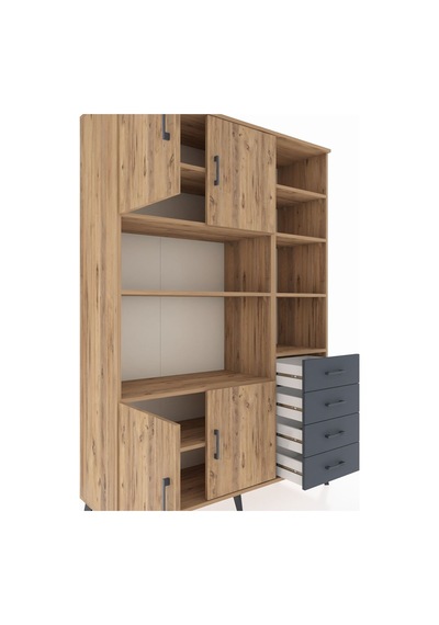 Hyperion Dolap 9 Raflı 4 Çekmeceli 4 Kapaklı 132x44x195 Çam-çam/antrasit Atlas Çam/antrasıt Hyperion Dolap 9 Raflı 4 Çekmeceli 4 Kapaklı 132x44x195 Çam-çam/antrasit Atlas Çam/antrasıt