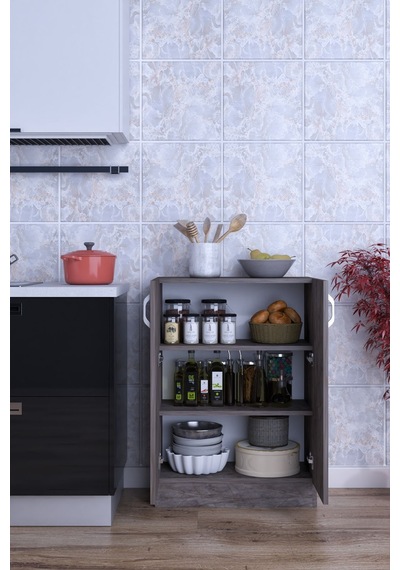 Masal Çok Amaçlı Dolap 2 Raflı Kapaklı Mutfak Balkon Banyo