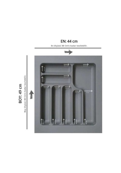 Starax 50 Cm Antrasit Plastik Kaşıklık 7 Gözlü 44x49 Cm S-2285-ap Çok Renkli