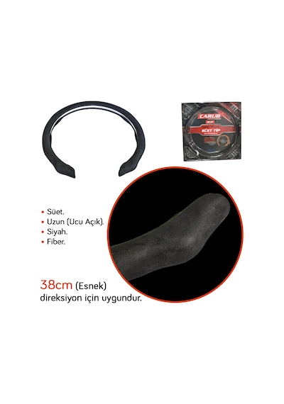 Carub Fiber Direksiyon Kılıfı Süet Uzun Siyah Br1850140 Siyah