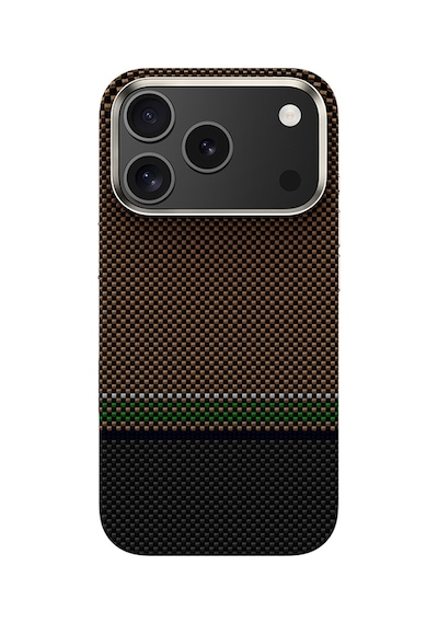 Apple Uyumlu iPhone 17 Pro Max Kılıf M-safe Şarjlı Karbon Fiber Benks Prestige Armorpro Kevlar Kapak Gold