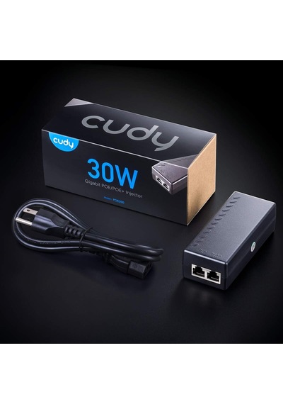 Poe200 30w Gigabit Poe Enjektör Adaptörü, 10/100/1000mbps Rj-45, Ieee 802.3af/at Uyumlu, 100 M'ye Kadar