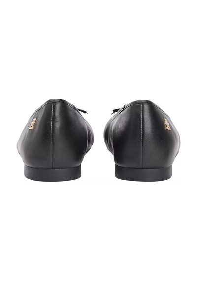 Tommy Hilfiger Kadın Toe Cap Leather Ballerina Shoes - Siyah Triple Black Tommy Hilfiger Kadın Toe Cap Leather Ballerina Shoes - Siyah Triple Black