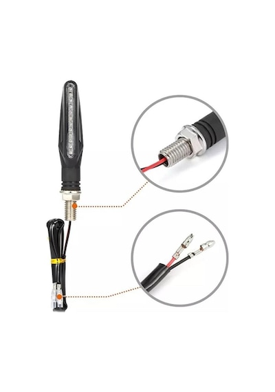 Techmaster Zxd-04 12V Su Geçirmez Motosiklet Led Çakarlı Sinyal Lambası