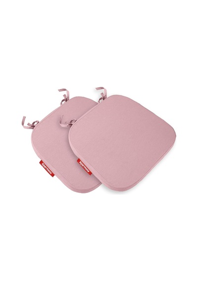 2'li Sandalye Minderi Seti Oval 42x42x5 Cm Standart Fit, Fermuarlı Yıkanabilir Kılıf, Bağcıklı Kaymaz, Leke Tutmaz Oturma Minderi Kiremit Pembe Çok Renkli