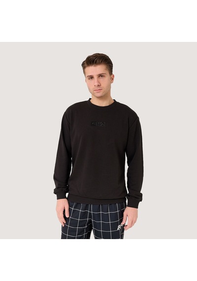 Siyah Fila Erkek Bisiklet Yaka Sweatshirt Deva Fam0570 Siyah