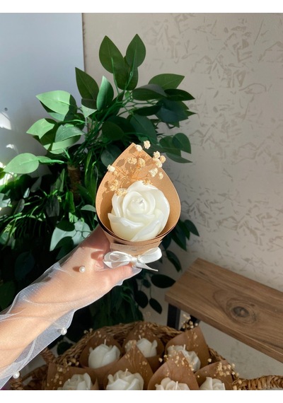 Bernami Mumluk Şamdanpinterest Kişiye Özel Düğün Nişan Söz Hediyelik Gül Model Vanilya Kokulu Buket Mum - 15 Adet Diğer