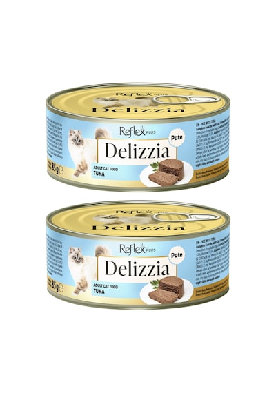 Delizzia Kıyılmış Ton Balıklı Yetişkin Kedi Maması 2 X 85 Gr.