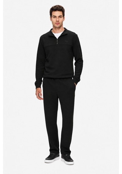 UCLA Zeon Siyah Yarım Fermuarlı Nakışlı Standard Fit Erkek Pike Sweatshirt