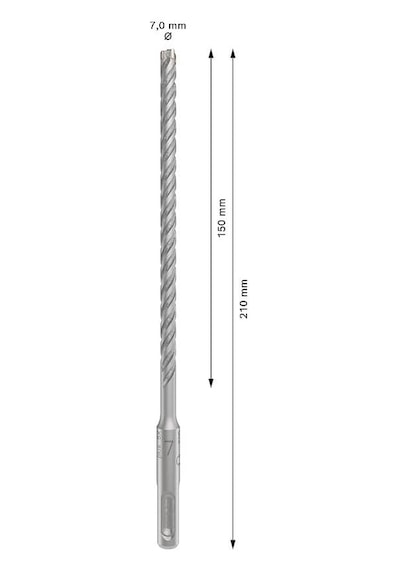 1x Pro Sds Plus-5x Kırıcı Delici Delme Ucu Donatılı Beton, Beton, Ø 7,00 Mm, Professional Akse