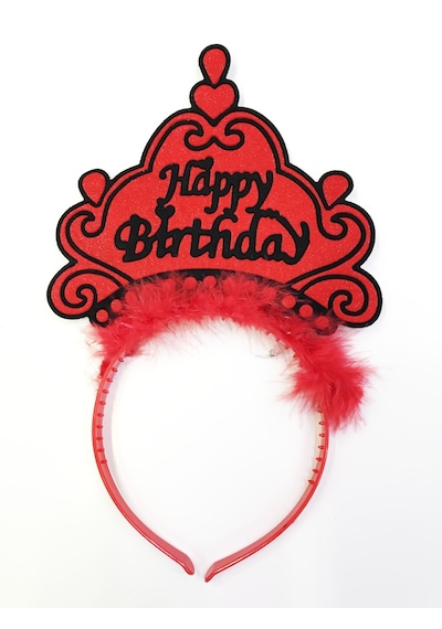 Happy Birthday Yazılı Neon Renk Taç 12 Adet 5673 "