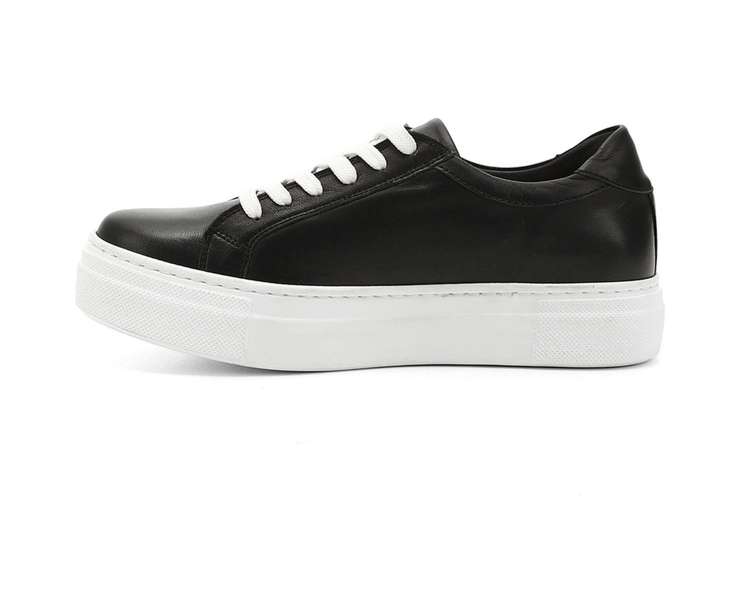 Gönderi(R) Gönderi R Kadın Siyah Bağcıklı Dolgu Taban Hakiki Deri Sneaker Gdza13424240 Siyah