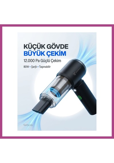 Gees Global Vacuum Plus Snv-3002 15in1 Profesyonel 12.000pa Emiş Güçlü Üflemeli Şarjlı Mini Araç Süpürgesi Gbzs