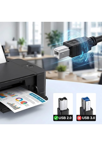 Usb To Usb-b Yazıcı Tarayıcı Printer Kablosu 5 Metre - Pc Ve Laptop İle Yazıcı Ara Bağlantı Data Kablosu - Usb 2.0 Hi-speed - Stabil Performans - Kolay Kullanım