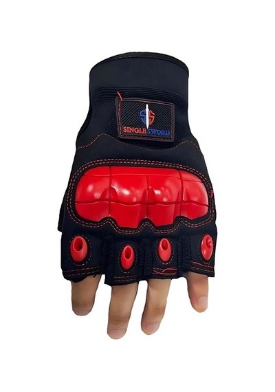 Sıngle Sword Yarım Parmak İç Ve Dış Koruma Destekli Motorcu&bisiklet Eldiveni - 644767727 Diğer