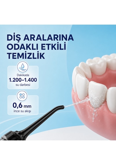 Npo Nicefeel Fc5610 Şarjlı Taşınabilir Ağız Duşu 4 Modlu 280 Ml Ipx7 Diş Teli Ve Protez Bakımı Siyah