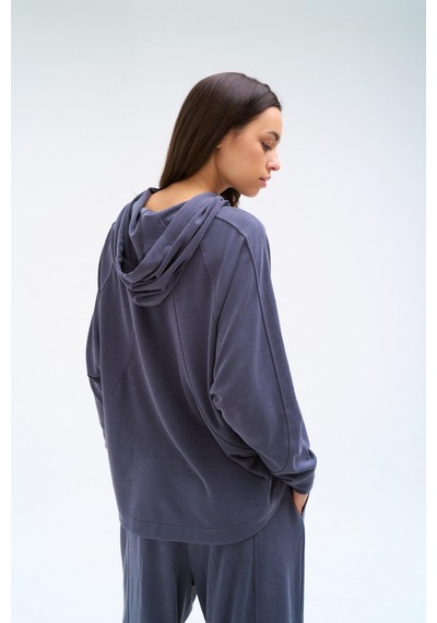 Normal People Vela - Modal Kumaş Kapşonlu Sweatshirt Gri