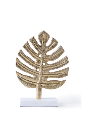 Yargıcı Mermer Standlı Yaprak Dekoratif Obje 15x6x20 Cm 26knha1009n St