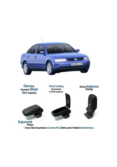 Volkswagen Passat B5 İle Uyumlu Araca Özel Kolçak Kol Dayama 1996 1997 1998 1999 2000