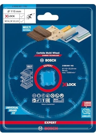 1x Expert Carbide Multi Wheel X-lock Kesici Diskler Sert Ahşap, Çivili Ahşap, Plastik, Alçıpan Panel, Ø 115 Mm, Aksesuar Küçük Avuç Taşlama Makinesi