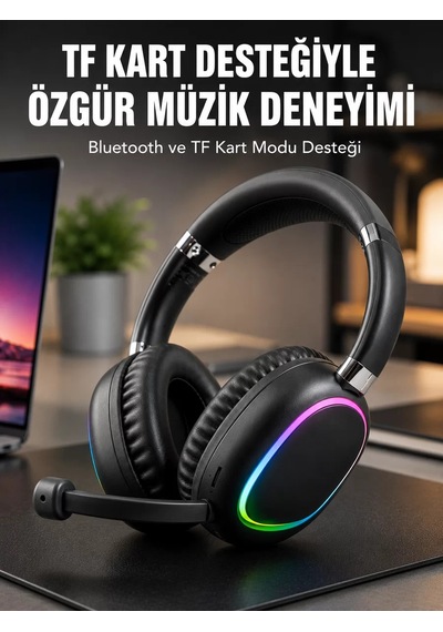 Northcity Mikrofonlu Bluetooth Kulaklık Rgb Aydınlatmalı Ve Type-c Şarjlı - Moda Ve Teknoloji Bir Arada