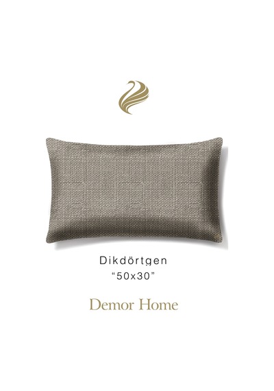 Br Demor Home Keten Dokulu Gümüş Grisi Kırlent Yastık Kılıfı Gümüş Gri