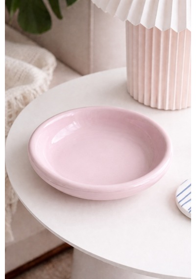 Pembe Donut Seramik Yemek Tabağı 21,5 Cm Pembe - 857416020 Pembe