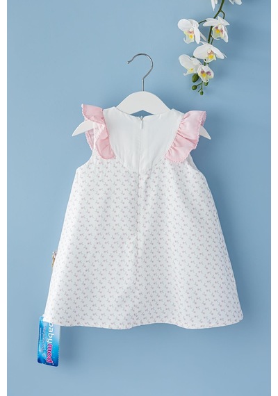 Babymod Kız Bebek Elbise Çiçek Desenli Fiyonklu Bebek Elbise 001
