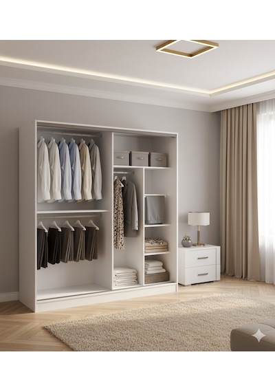 Bulut Sürgülü Dolap Gardırop Byz 230 Cm