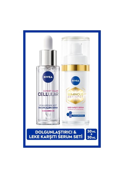 NIVEA Luminous630 Thiamidol Leke Karşıtı Cilt Serum 30 ML + Cellular Expert Filler Nemlendirici Serum 30 ML