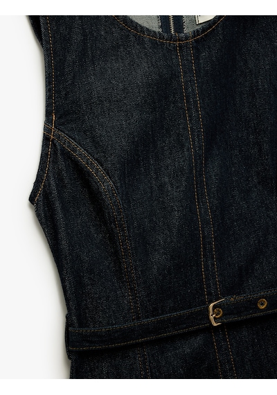 Koton Pamuklu Kolsuz Bisiklet Yaka Kemer Detaylı Mini Denim Elbise Koyu İndigo 6wal80009md Dark Indigo Koton Pamuklu Kolsuz Bisiklet Yaka Kemer Detaylı Mini Denim Elbise Koyu İndigo 6wal80009md Dark Indigo